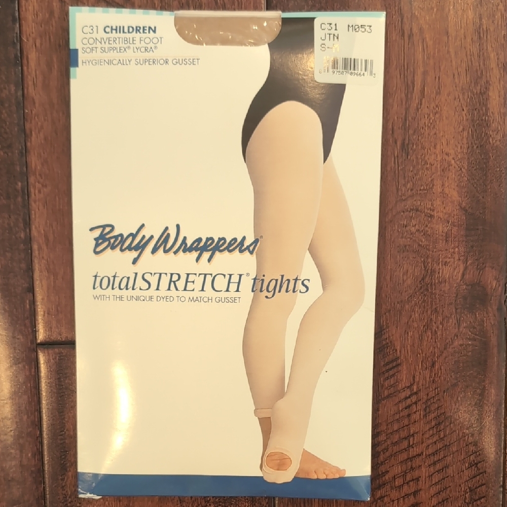 Body Wrappers Children's Convertible Foot Tights - Soft Beige